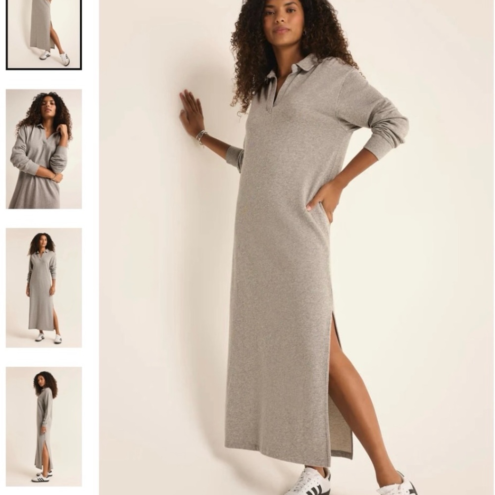 Z Supply Heather Gray Long Sleeve Dress